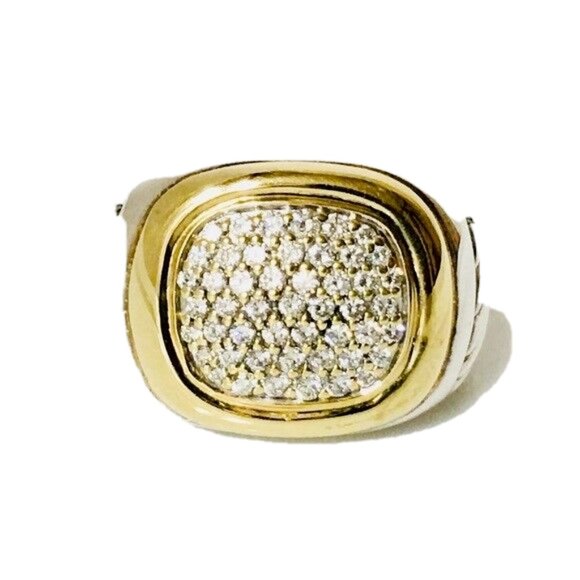 David Yurman Classic Cable Diamond Signet Ring - Picture 8 of 8